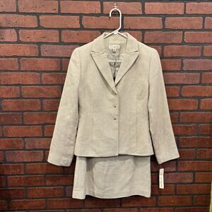 Vintage Amanda Smith Petites Tweed Skirt Suit NWT Size 4 Petite 4P Wool Blend